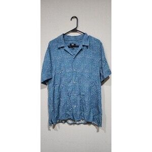 PAIGE Shirt Mens Blue And White Floral Button Down Shirt Size M